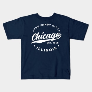 The Windy City Chicago (White Text) Kids T-Shirt